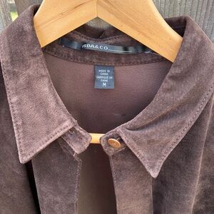ISDA&CO  SuedeChocolate Brown One Button Shirt/Jacket     $55